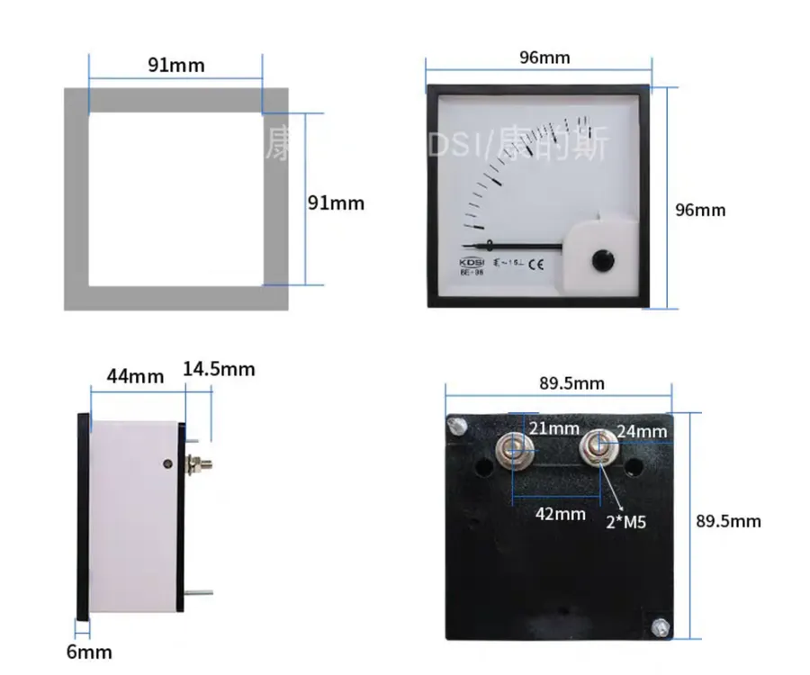 PANEL AMPEROMETER, 0~15A, 96x96mm, KDSI