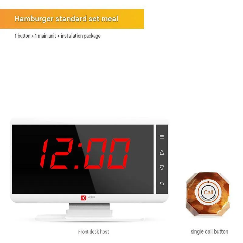 Wireless Calling System Set, 1 Receiver Display + 1 Call Button