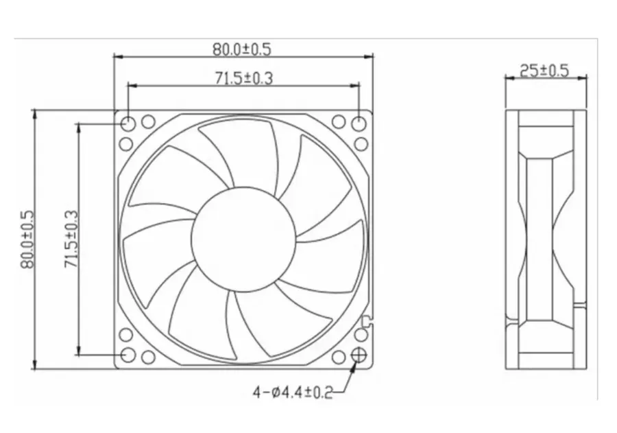 COOLING FAN, 80*80*25 24V