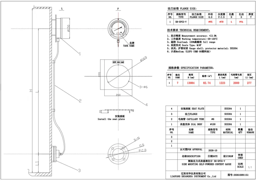 Dial-type liquid level gauge