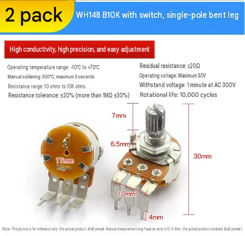 Rotary potentiometer 10kOhm with rotary knob